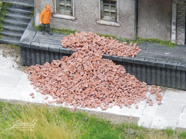 Juweela, Ziegelsteine rot hell, Spur N / Spur TT, 21247 - 21248, 1:120, 1:160, Made in Germany